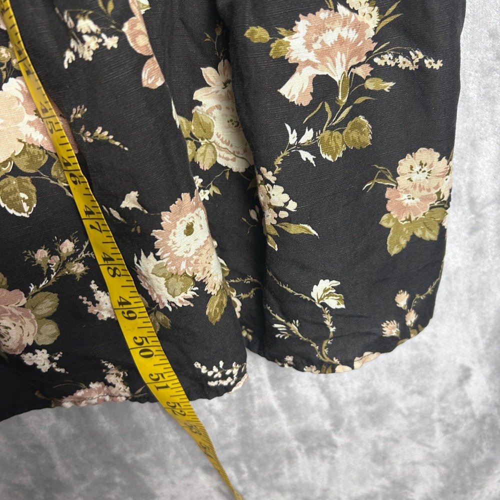 Tuckernuck Black Floral Tiered Maxi Dress XL Puff Sleeve Pockets Boho Romantic - Picture 4 of 9